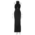 Women Clothing Spring Summer Sexy Backless Slit Halter Tube Top Dress Women