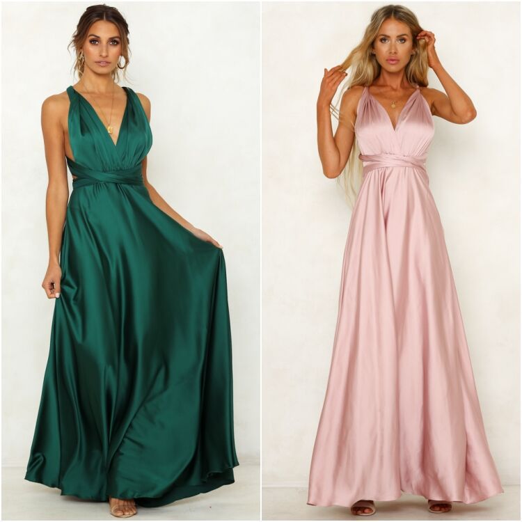 Spring Summer Solid Color Lace-up V-neck Sexy Women Clothing Backless High Waist Dress Maxi Dress Maxi