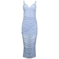 Strap V neck Sleeveless Backless Slim Fit Sheer Mesh Split Maxi Dress