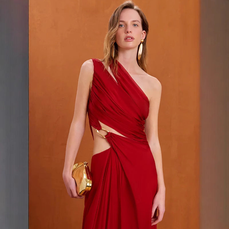 Women Party Bridesmaid Dress Sweet Red Dress