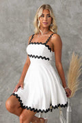 Summer Fresh Sweet Solid Color Sexy Strap Short Dress