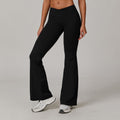Sollinarry Nude Feel Yoga Pants Cross High Waist Running Sports Casual Skinny Bell Bottom Pants Women