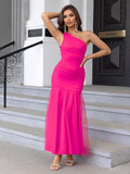 Sexy off Shoulder Pleated Mesh Overlay Party Dress