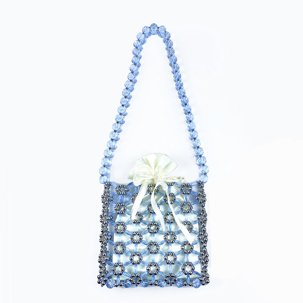 Fashionable Minority Handmade Retro Vintage Small Beads Beaded Weaving Hollow Out Cutout Handbag Women