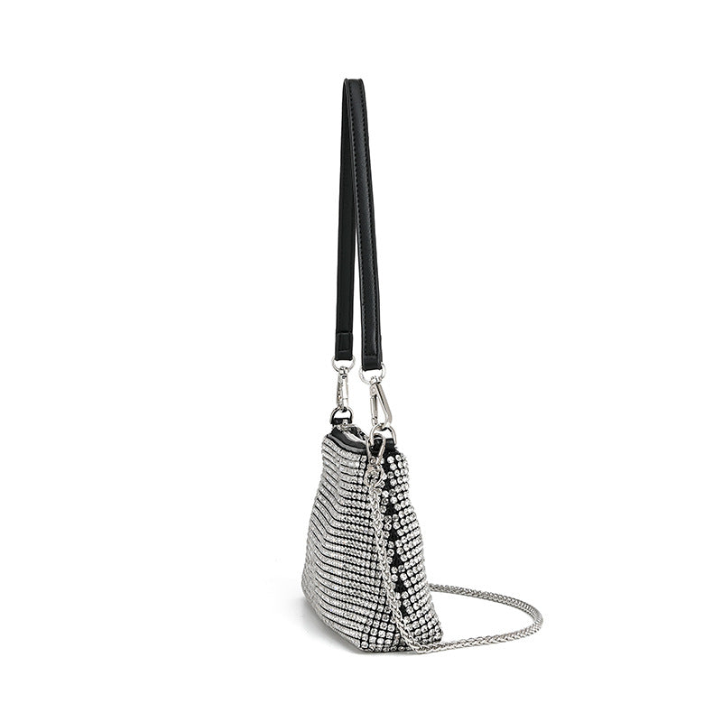 Rhinestone Bag Women Dinner Bag Full Diamond Portable Underarm Bag Diamond Embedded High Grade One Shoulder Crossbody
