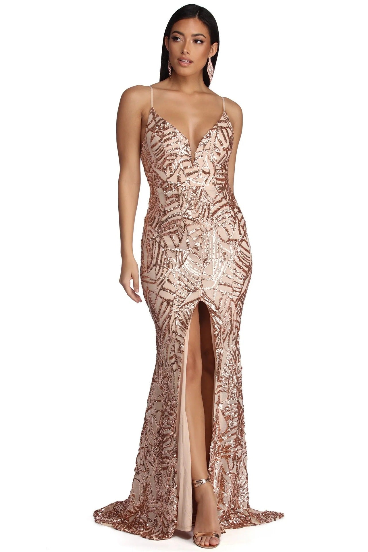 Sequ Dress Summer Geometric Abstract Sequin Sling Evening Dress