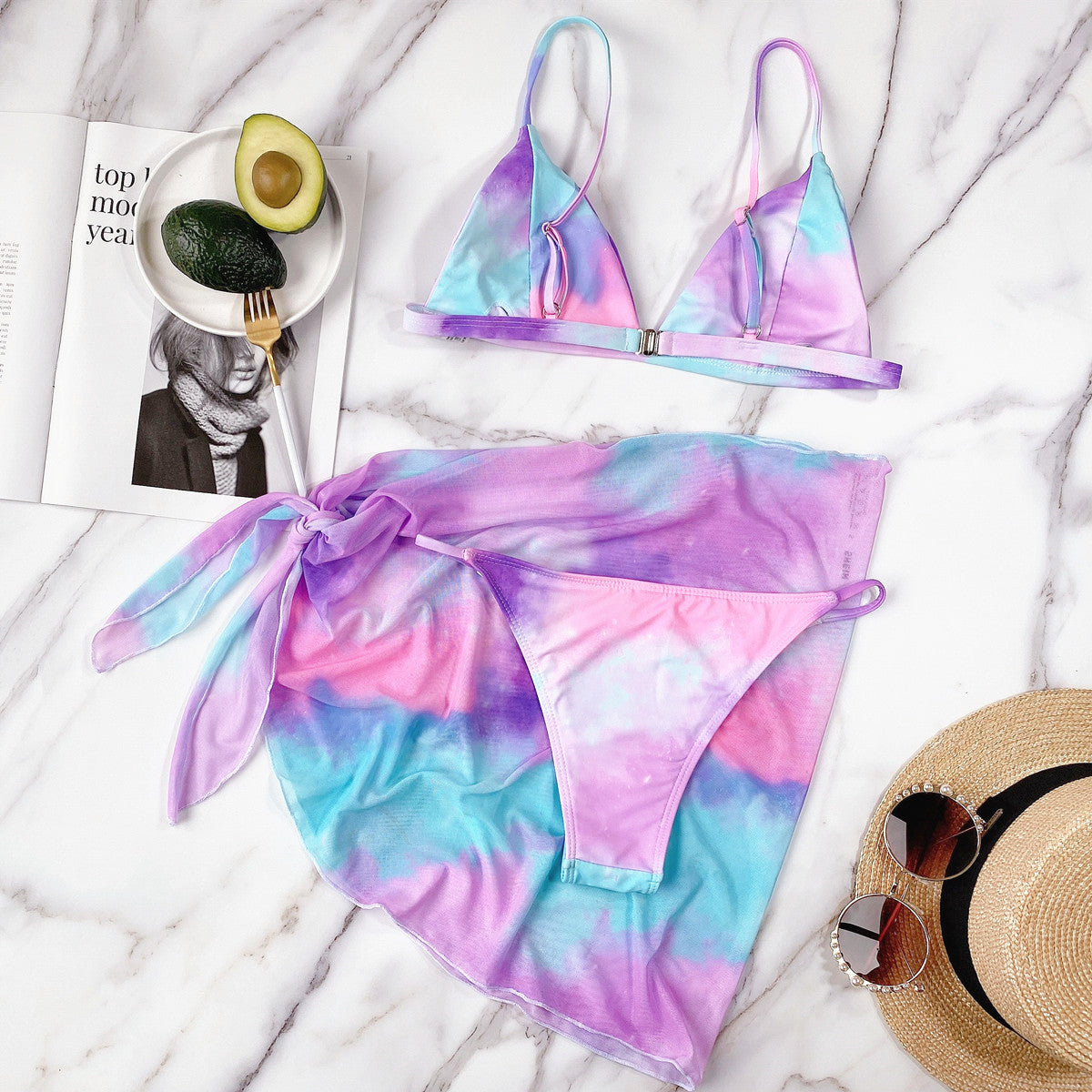Bikini Tie-Dyed Single Swimsuit Bikini Women Fission Swimsuit Explosion Swimsuit