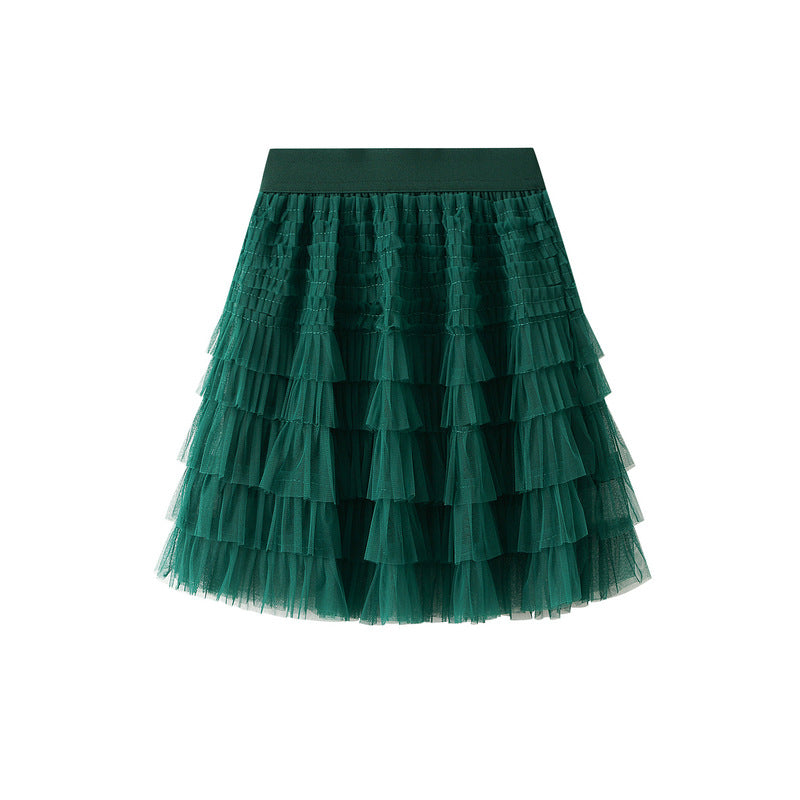 Mesh Skirt Women Summer Spring Autumn Clothing A line Tiered Dress Short Skirt
