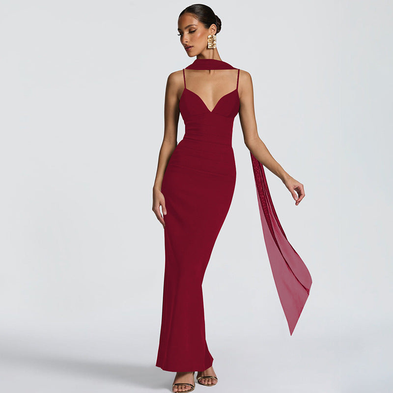 Strap Dress Ribbon Elegant Sexy Slim Dress