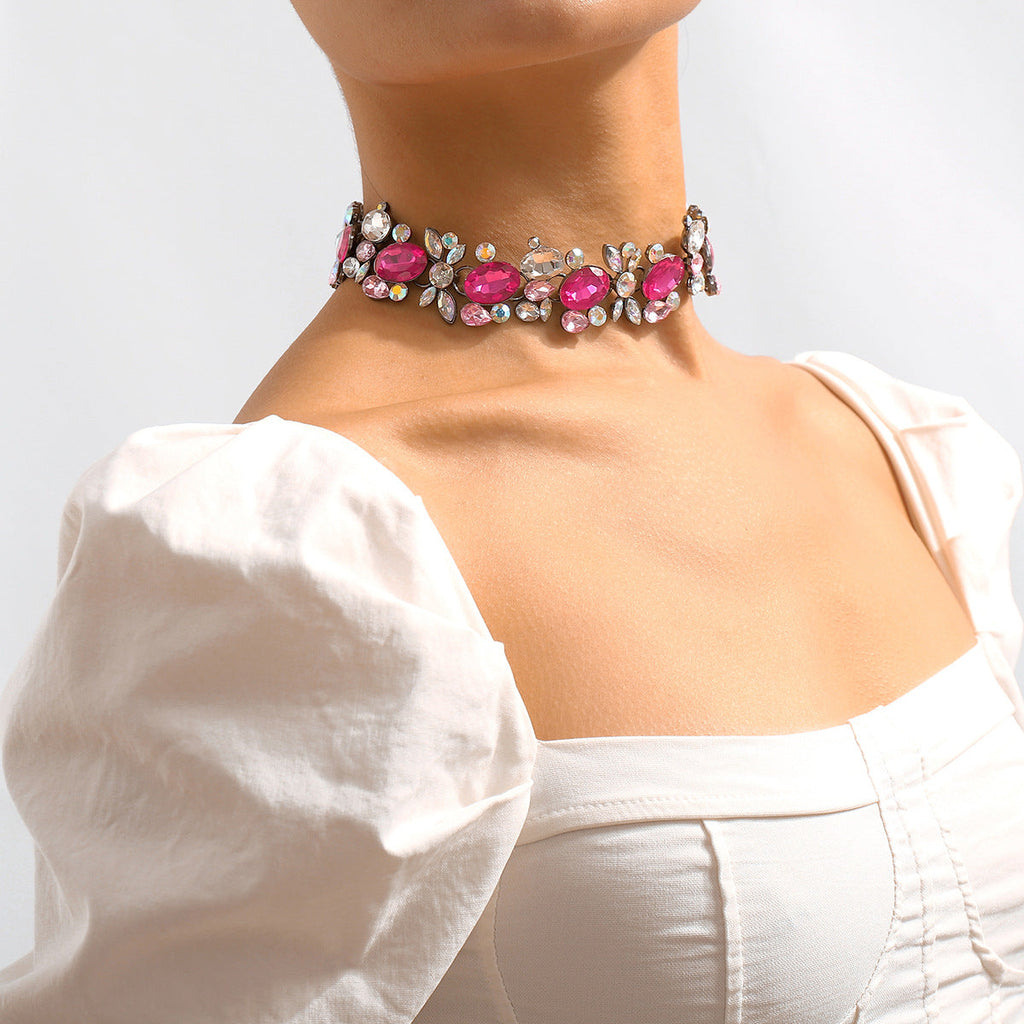Temperamental Minority Imitation Diamond Popular Necklace Light Luxury Heavy Industry Alloy Clavicle Chain
