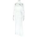 Solid Color Elegant Women Clothing Fashionable Pleated Asymmetric Hip Dress Stand up Collar Slim Fit Sleeveless Dress