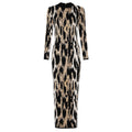 Spring Sexy Sexy Trendy Waist Slimming Leopard Print Turtleneck Sheath Dress Women