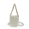 Pouch All Match Handmade Beaded Bag Pearl Hand Bag Chain Crossbody Phone Bag Lightweight