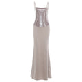 Autumn Winter Women Sexy Sling Sequin Backless Tube Top Slim Maxi Dress for Women