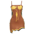 Fall Women Clothing Sexy Tube Top Backless Printed Hip Spaghetti Straps Dress