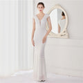 Positioning Floral Sequin Craft Beaded Party Party Evening Dress Sexy Long Toast Dress Bride