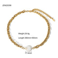 Stainless Steel Pearl Necklace High Grade Clavicle Chain Zircon Natural Stone Titanium Steel Sold Jewelry