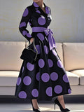 Women Clothing V neck Elegant Printed Waist Dignified Dress
