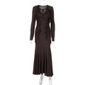 Women Clothing Autumn Ruffles Lace up Long Sleeve Waist Dress