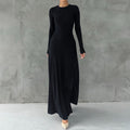 Women Clothing Autumn Elegant Long Sleeve Narrow Maxi Dress