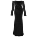 Autumn Winter Women Clothing High Class Elegant Slim Fit Backless off Shoulder Tube Top Long Sleeve Dress Women