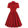 Women Clothing Elegant Tied Large Swing Dress