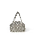 Niche Hollow Out Cutout Vacation Seaside Beach Bag Black Silver Woven Bag Personalized Handbag
