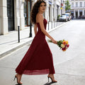 French Exquisite Rhinestone Dress Mesh Large Swing Slim Fit Cami Dress