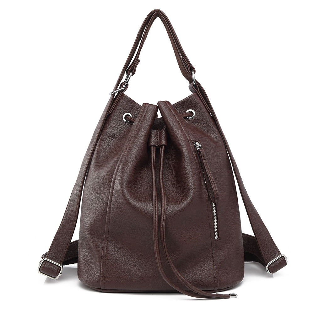 Casual Backpack Retro Women Backpack Drawstring Bag Bag Loose Sense Large Capacity Office Bag Women