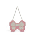 Sweet Spicy Handmade Beaded Bag Butterfly Pink Mobile Phone Bag Heavy Industry Niche Underarm Bag Personalized Women