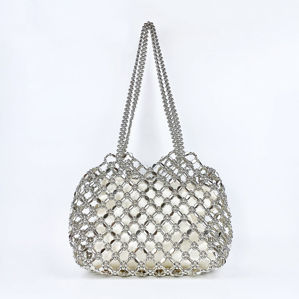 Winter Niche High Sense Silver Hollow Out Cutout Bags Women Lazy Work Office Shoulder Bag Bags