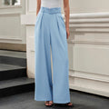 Summer Autumn Casual Women High Waist Wide Leg Pants Pleated Waist Tight