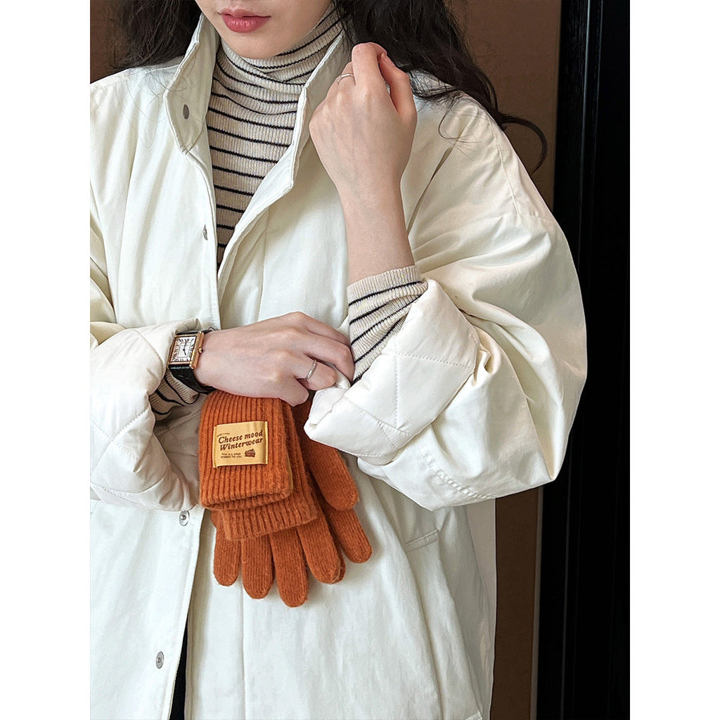 Simple Profile Cotton Coat Jacket Women Winter Oversize Quilted Workwear Cotton Coat