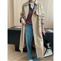 Early Autumn High-Grade British Classic Double Breasted Lace up Long Trench Coat