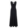 Woman Dress Lace Stitching Sexy Tied V neck Backless Dress