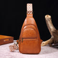 Retro Women Casual Chest Bag Solid Color Crossbody Bag Bohemian Waist Bag