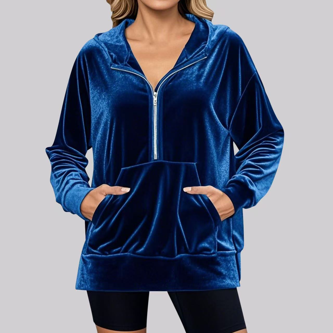 Autumn Winter Casual Loose Comfortable Velvet Elegant Long Sleeve Easy Matching Coat Women