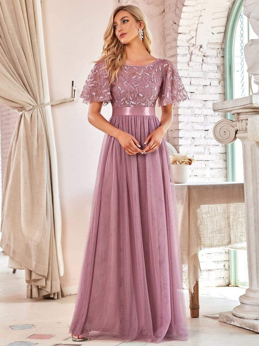 Autumn Stretch Waist Patchwork round Neck Party Big a Swing Evening Dress for Women