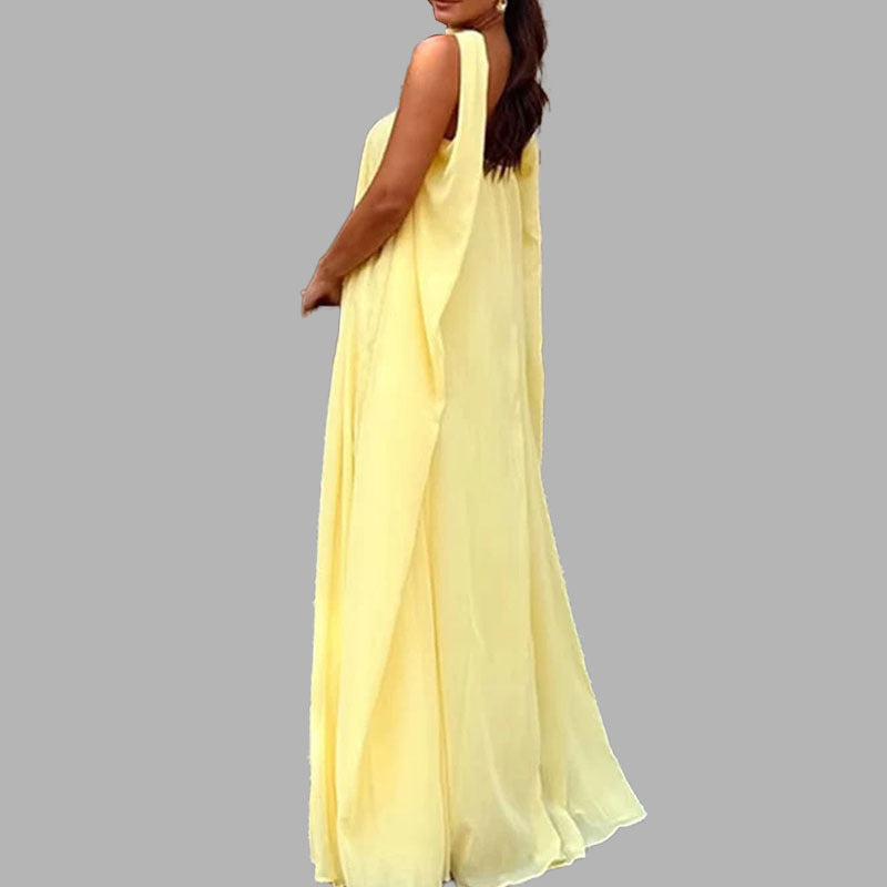 Spring Elegant Women Clothing Patchwork Wrapped Chest Large Swing Sexy Party Dress