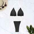 Solid Color Tied Sexy Three Point Bikini Swimwear Women