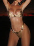 Bikini Sexy Swimsuit Backless Swimming Women Halter Swimsuit Strap