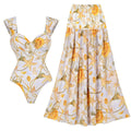 Swimsuit Hard Bag Shell Print Beach Vacation Swimsuit Set Women