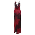 Spring Summer Women Clothing Sexy Backless Deep High Waist Slim V Split Dress