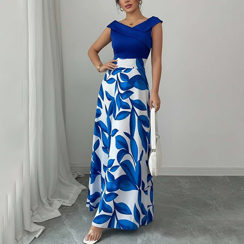 Spring Women Clothing Printed Long-Sleeved Dress Casual Loose Spring Dress