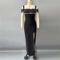 Sexy Strap Handmade Beads Rhinestones Bandage One Piece Dress Ladies Party Party Evening Dress