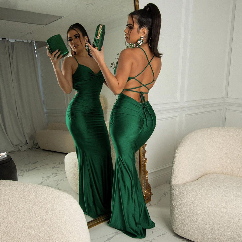 Women Clothing Popular Sexy Slim Dress Sling Skinny Sheath Dress