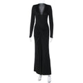 Women Clothing Autumn Slim Waist Twisted Solid Color Long Sleeve Dress Women