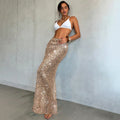 Solid Color Sexy Sheath Sequined Beach Cover up Bikini Swimsuit Skirt Women