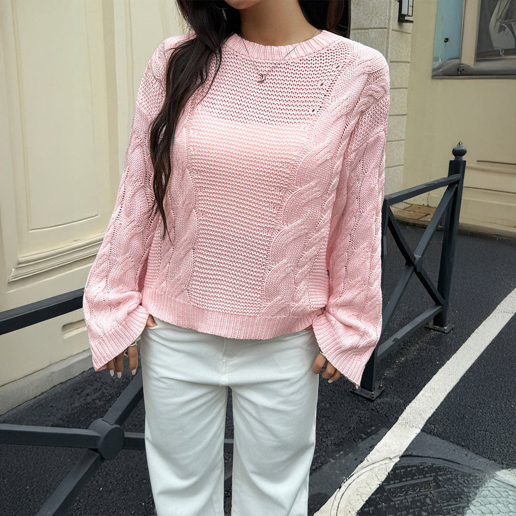 Casual Simple Wool Long Sleeve Sweaters Women Clothing Autumn Winter