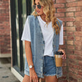 Denim Waistcoat Vest Trendy Denim Sleeveless Vest